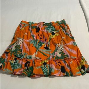 Christian Siriano Orange Tropical Mini Skirt